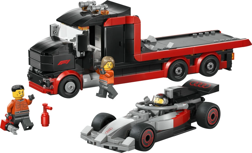 „LEGO® City“ F1® parodomasis sunkvežimis su „Audi“ F1® bolidu, žaislas, 60493