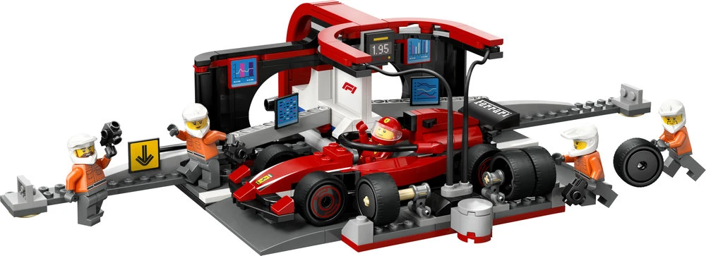 LEGO® City F1® remonto punktas, mechanikai ir Ferrari automobilis (60443)