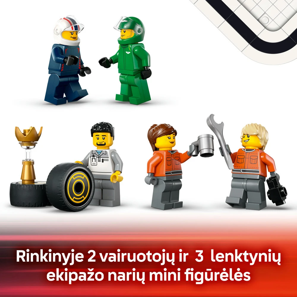 LEGO® City F1® sunkvežimis su RB20 ir AMR24 F1® automobiliais (60445)