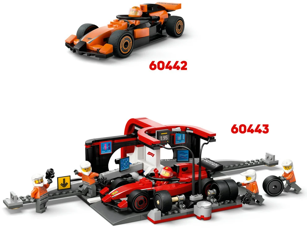 LEGO® City F1® sunkvežimis su RB20 ir AMR24 F1® automobiliais (60445)