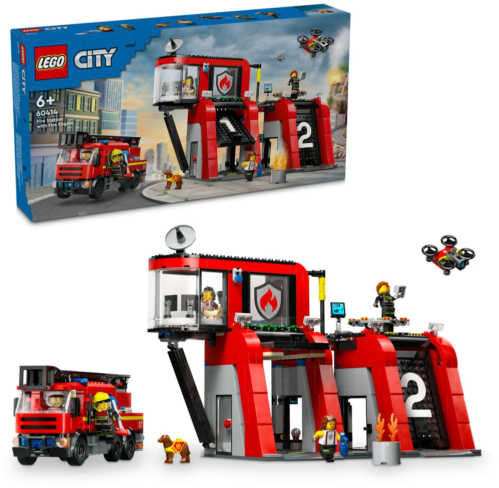 LEGO® City Gaisrinė su ugniagesių sunkvežimiu (60414)