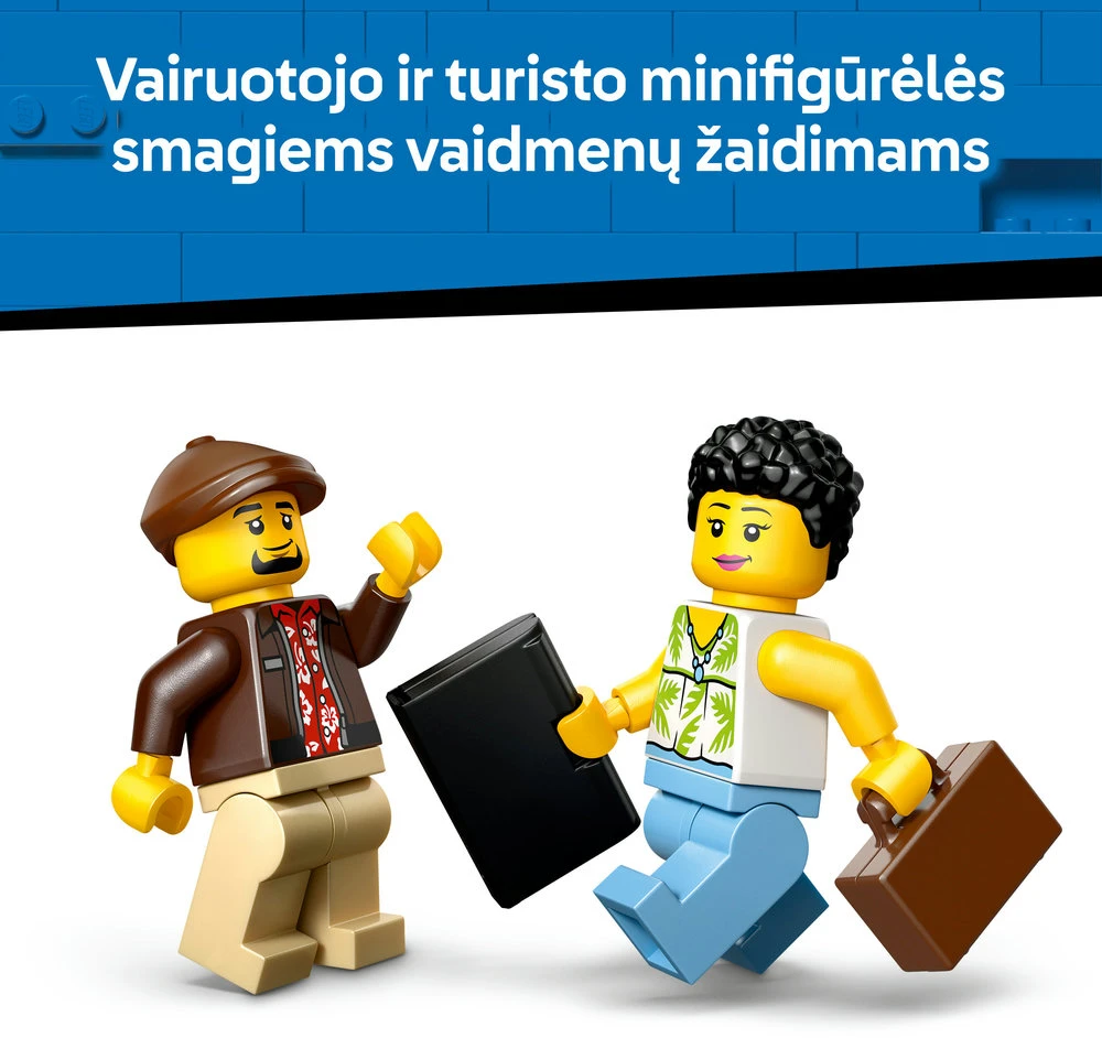 „LEGO® City“ geltonasis taksi, automobilio modelio rinkinys su 2 minifigūrėlėmis, 60487