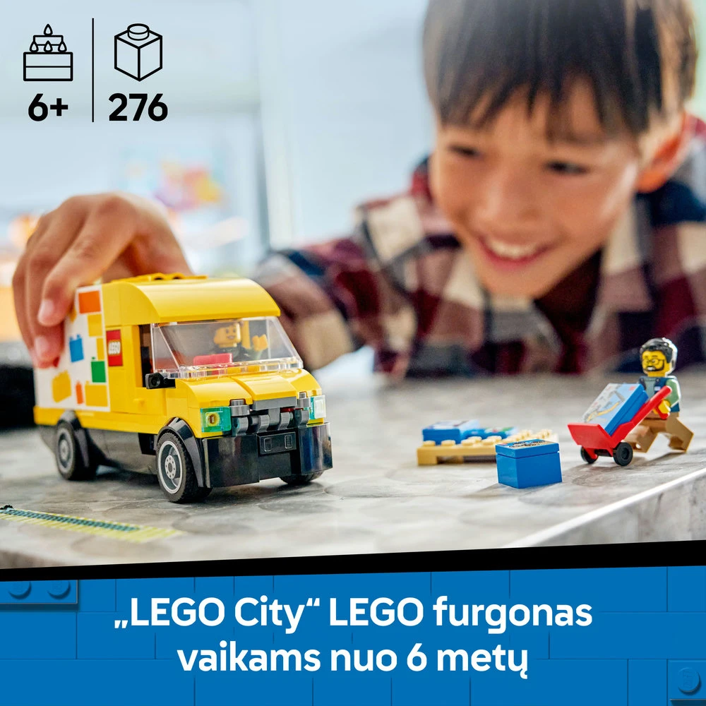 „LEGO® City“: LEGO furgonas, žaislinis konstravimo rinkinys vaikams, 60500
