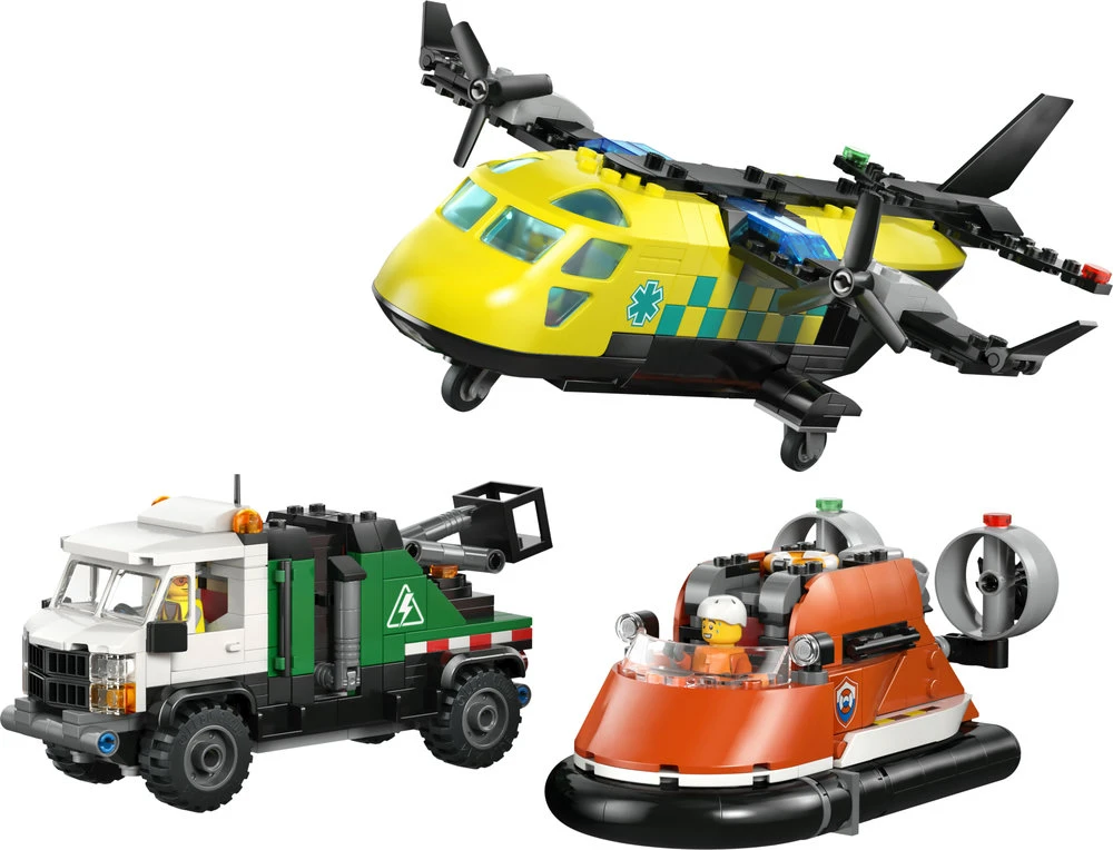 „LEGO® City“ lėktuvas, techninės priežiūros sunkvežimis ir visureigis su oro pagalve, 60505