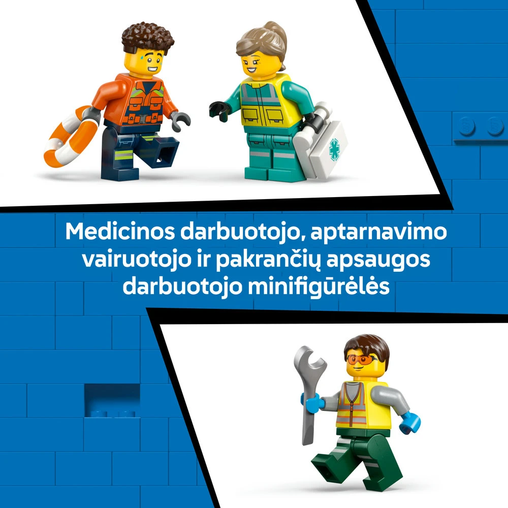 „LEGO® City“ lėktuvas, techninės priežiūros sunkvežimis ir visureigis su oro pagalve, 60505