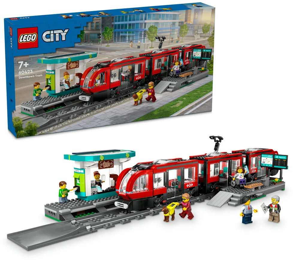 LEGO® City Miesto centro tramvajus ir stotelė (60423)