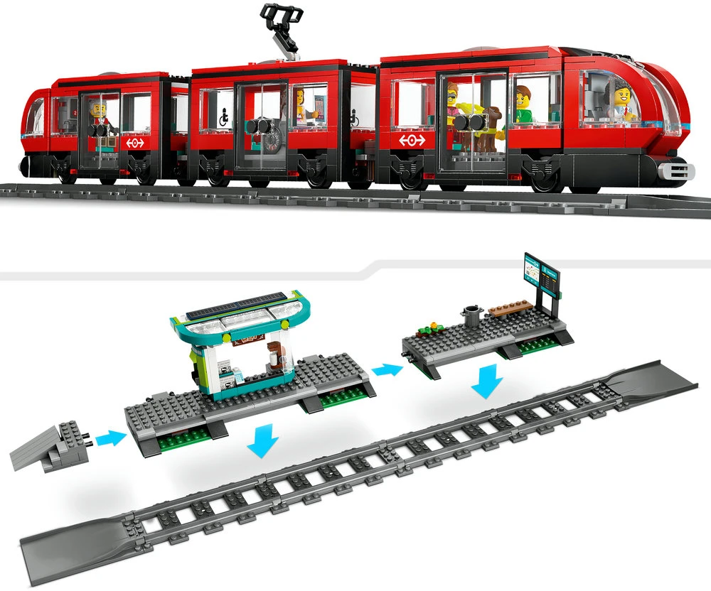 LEGO® City Miesto centro tramvajus ir stotelė (60423)