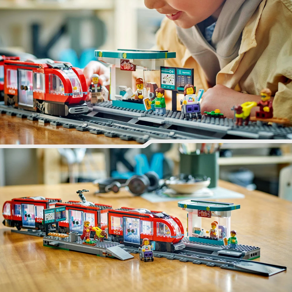 LEGO® City Miesto centro tramvajus ir stotelė (60423)
