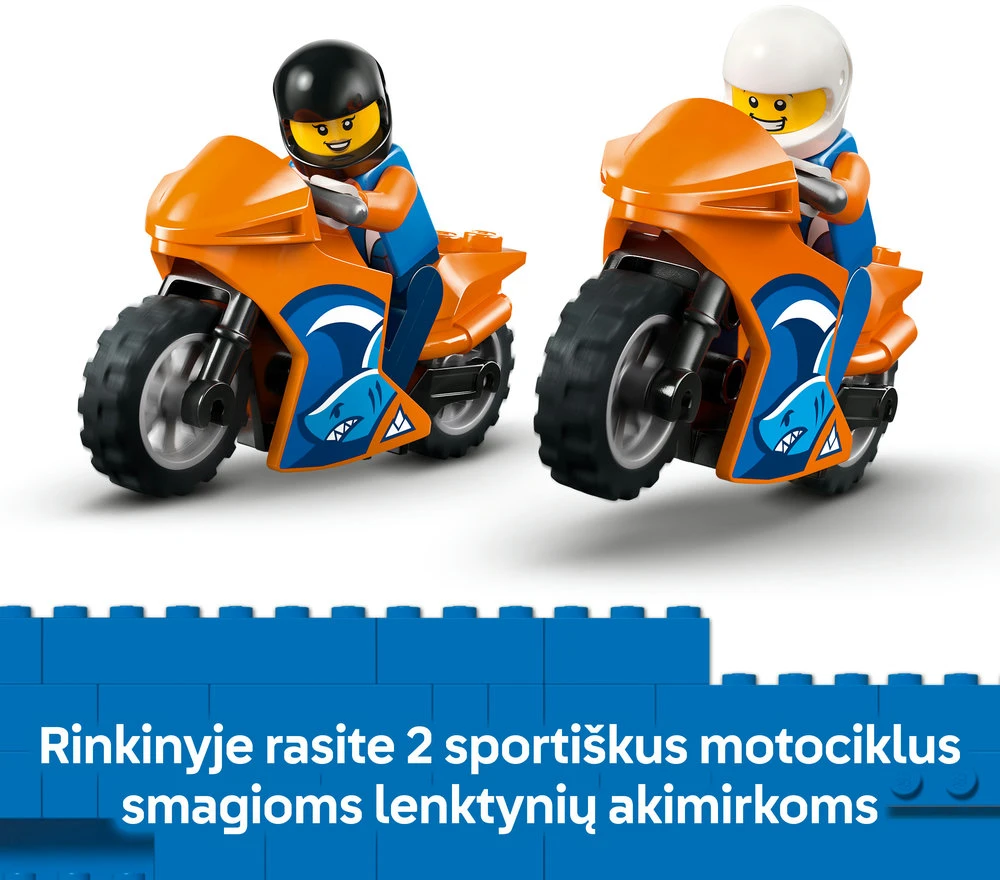 „LEGO® City“ motociklų transporteris, žaislas ir 2 minifigūrėlės, 60491
