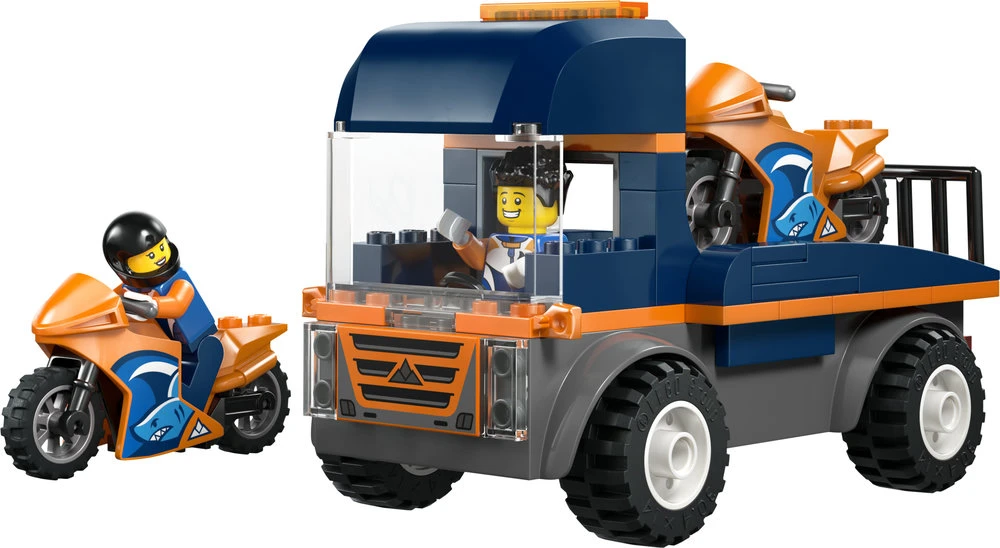 „LEGO® City“ motociklų transporteris, žaislas ir 2 minifigūrėlės, 60491