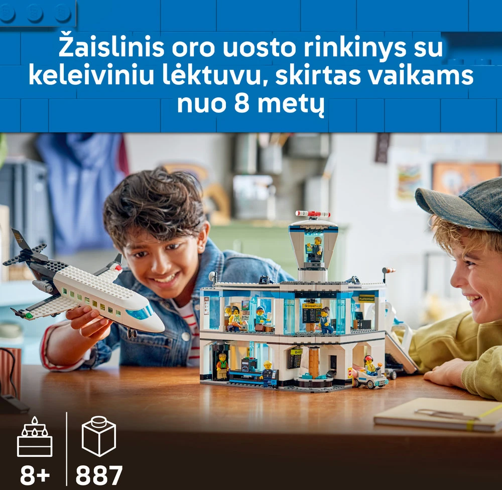 „LEGO® City“ oro uostas su lėktuvu, žaislinio oro uosto modelio rinkinys, 60502