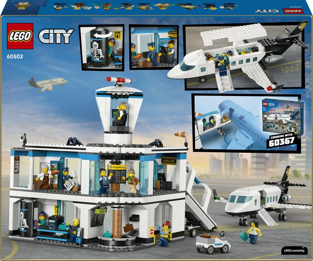 „LEGO® City“ oro uostas su lėktuvu, žaislinio oro uosto modelio rinkinys, 60502