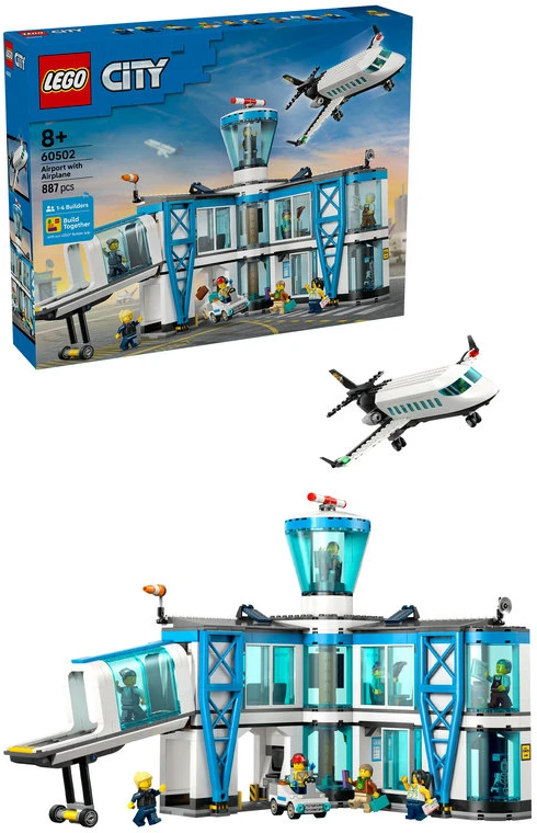 „LEGO® City“ oro uostas su lėktuvu, žaislinio oro uosto modelio rinkinys, 60502