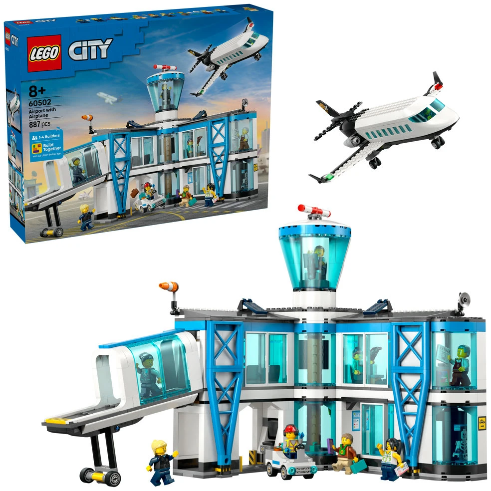 „LEGO® City“ oro uostas su lėktuvu, žaislinio oro uosto modelio rinkinys, 60502