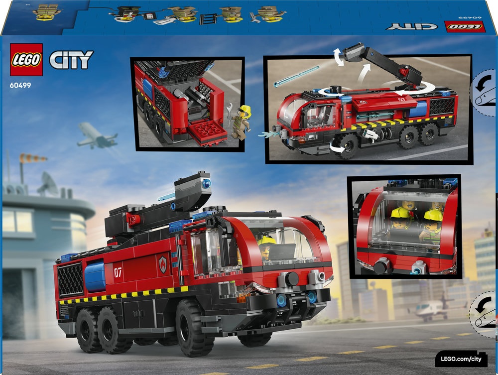„LEGO® City“ oro uosto ugniagesių sunkvežimis, žaislas, konstravimo rinkinys, 60499