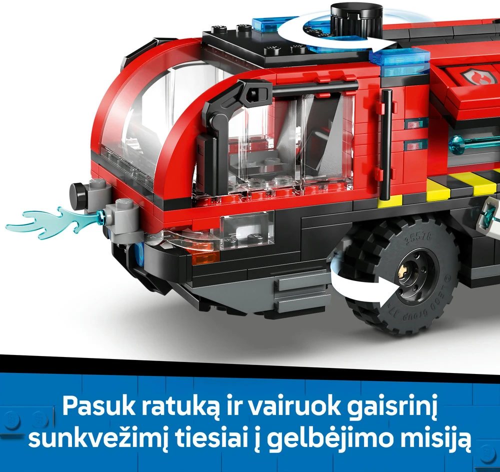 „LEGO® City“ oro uosto ugniagesių sunkvežimis, žaislas, konstravimo rinkinys, 60499