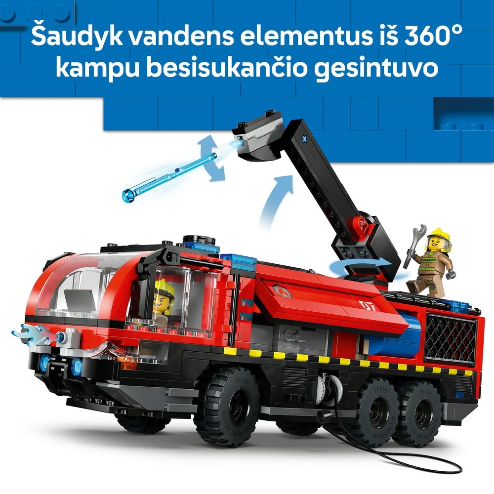 „LEGO® City“ oro uosto ugniagesių sunkvežimis, žaislas, konstravimo rinkinys, 60499