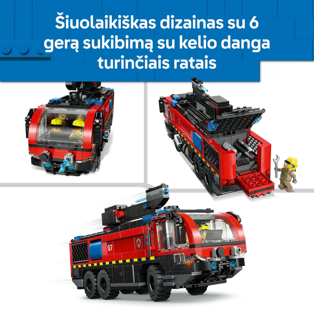 „LEGO® City“ oro uosto ugniagesių sunkvežimis, žaislas, konstravimo rinkinys, 60499