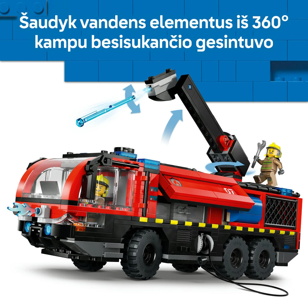 „LEGO® City“ oro uosto ugniagesių sunkvežimis, žaislas, konstravimo rinkinys, 60499