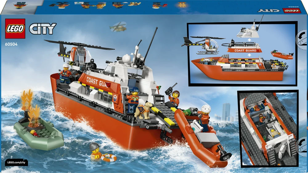 „LEGO® City“ pakrantės gelbėtojų kateris ir sraigtasparnis, žaidimo rinkinys, 60504