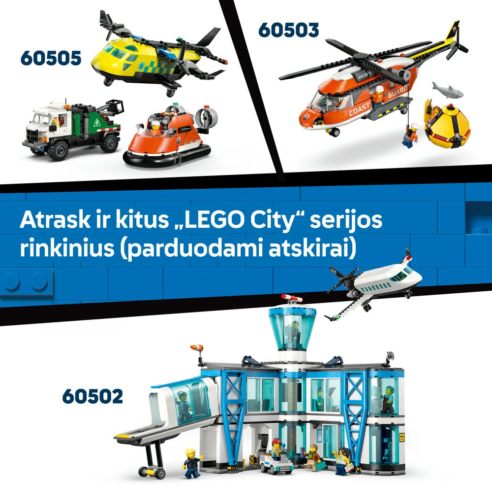 „LEGO® City“ pakrantės gelbėtojų kateris ir sraigtasparnis, žaidimo rinkinys, 60504