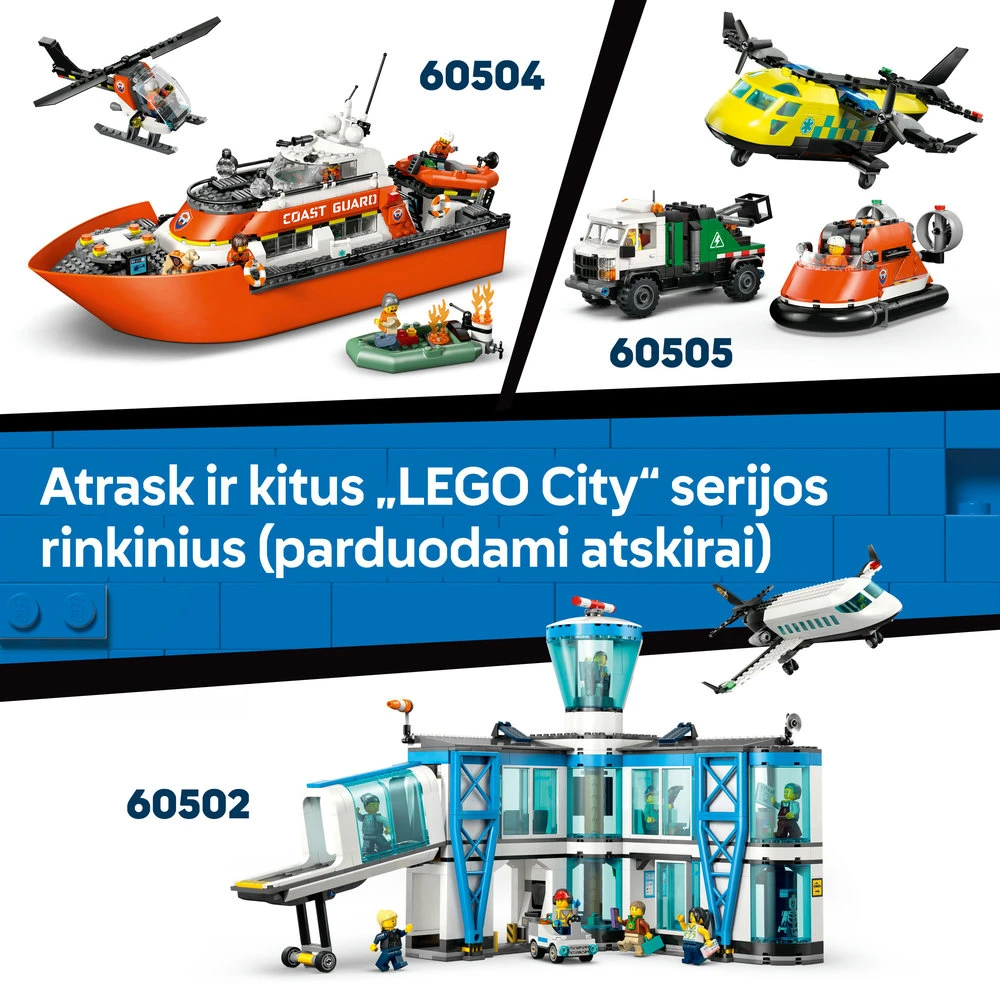 „LEGO® City“ pakrantės gelbėtojų sraigtasparnis, žaislas, konstravimo rinkinys, 60503