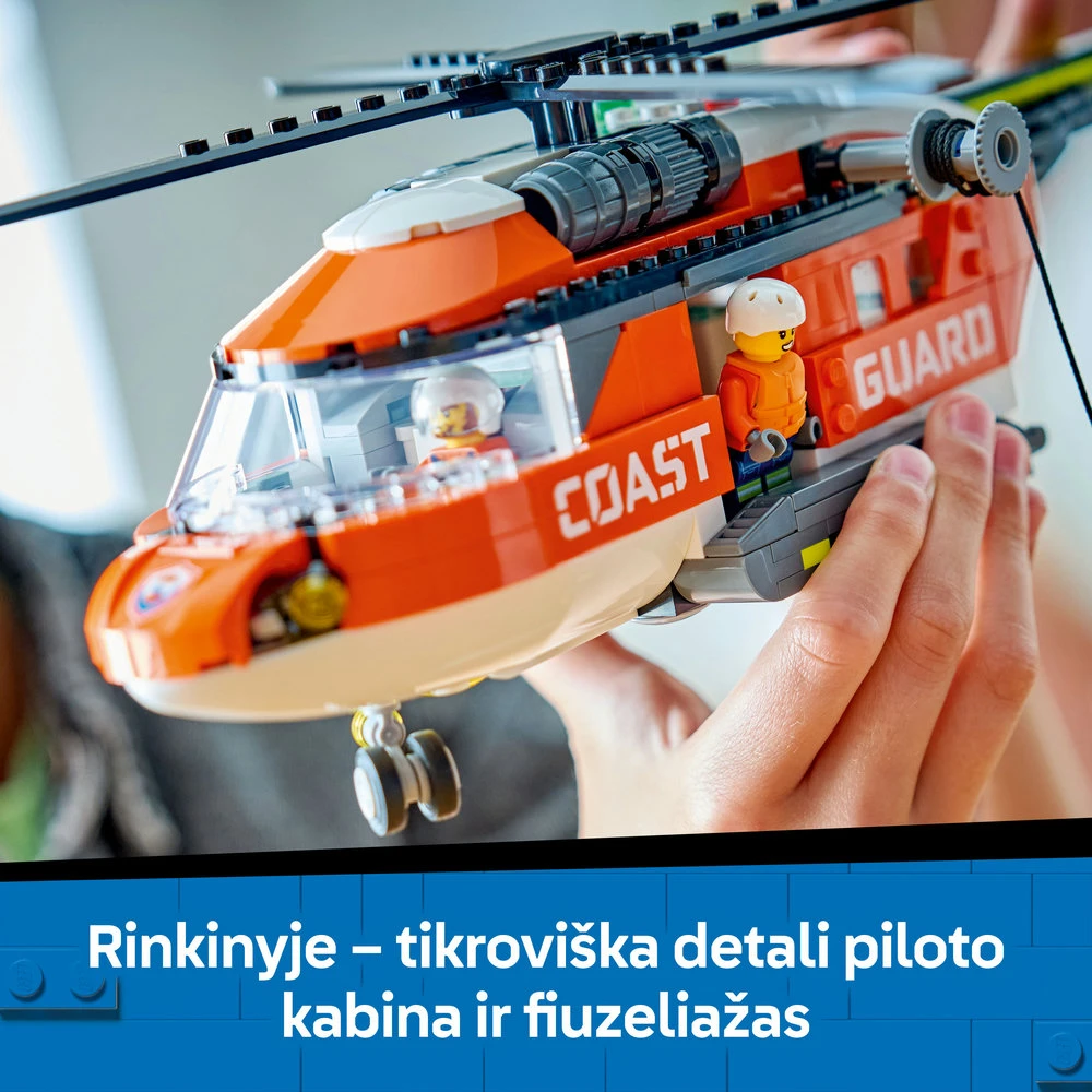 „LEGO® City“ pakrantės gelbėtojų sraigtasparnis, žaislas, konstravimo rinkinys, 60503