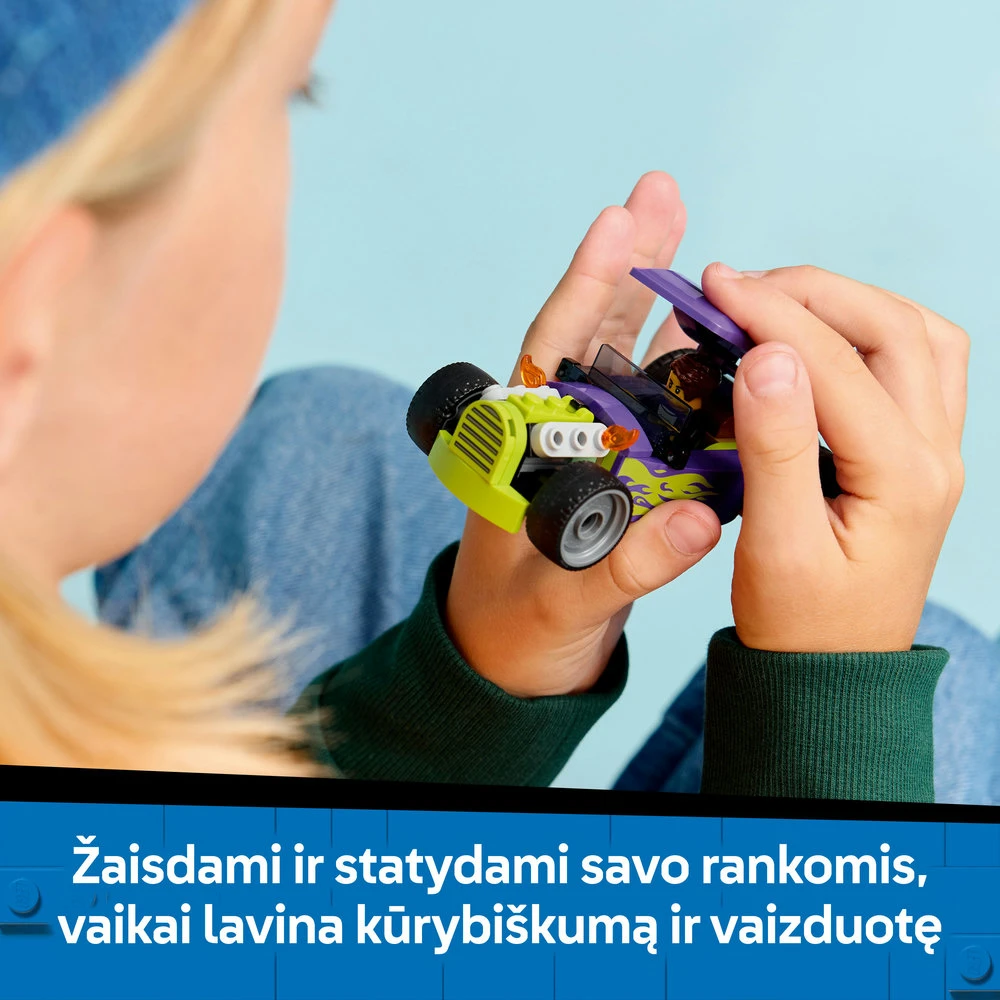 „LEGO® City“ patobulintas automobilis, lenktyninio automobilio konstravimo žaislas ir minifigūrėlė, 60485
