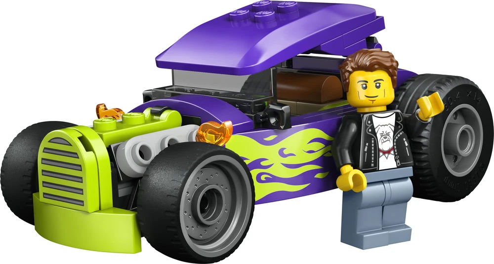 „LEGO® City“ patobulintas automobilis, lenktyninio automobilio konstravimo žaislas ir minifigūrėlė, 60485