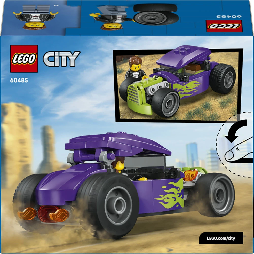 „LEGO® City“ patobulintas automobilis, lenktyninio automobilio konstravimo žaislas ir minifigūrėlė, 60485