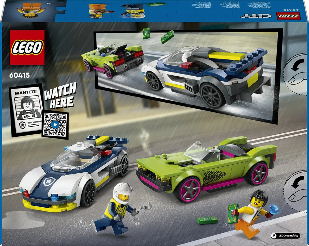 LEGO® City Policijos automobilis ir galingo automobilio gaudynės 60415