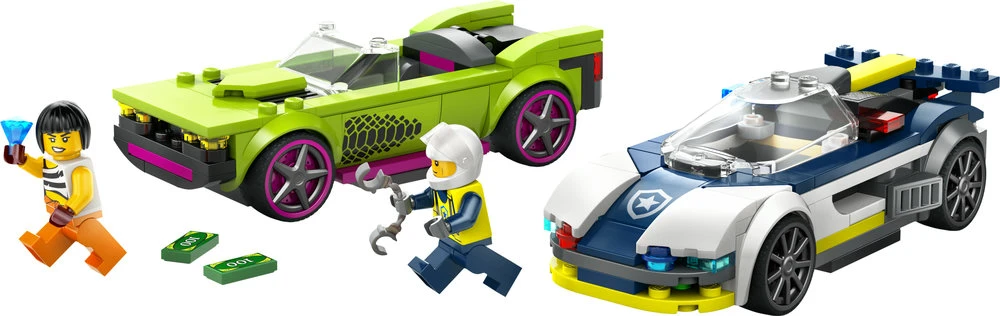 LEGO® City Policijos automobilis ir galingo automobilio gaudynės 60415