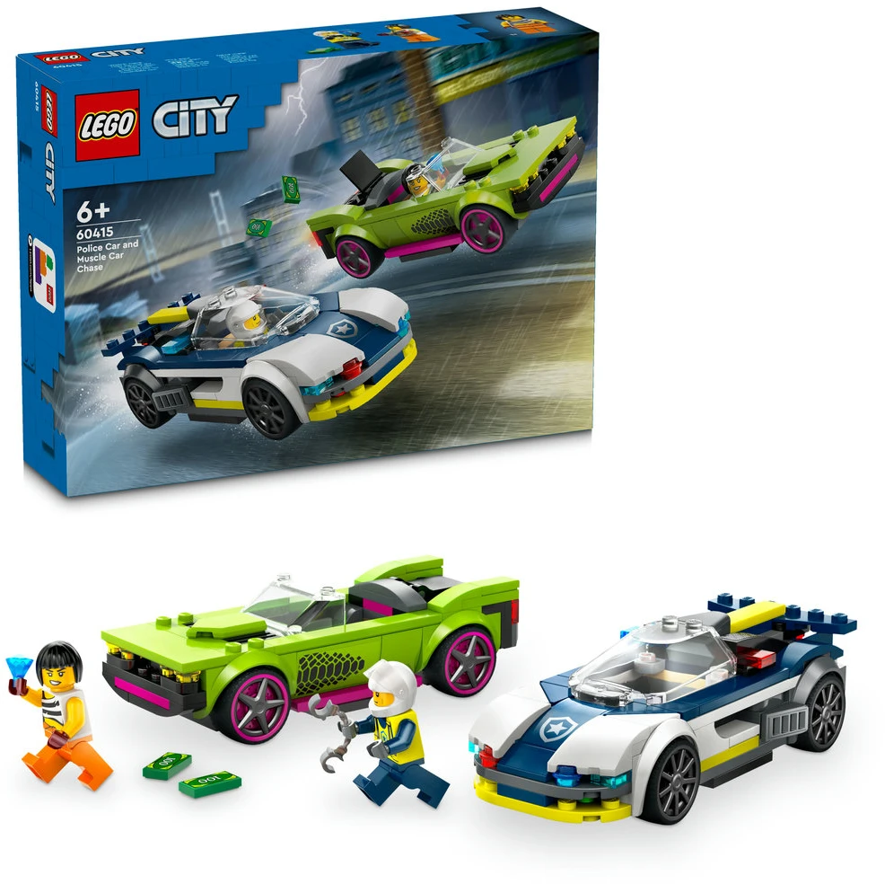LEGO® City Policijos automobilis ir galingo automobilio gaudynės 60415