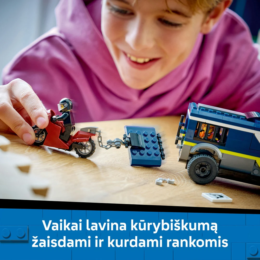 „LEGO® City“ policijos kalinių gabenimo furgonas, konstravimo žaislas, 60479