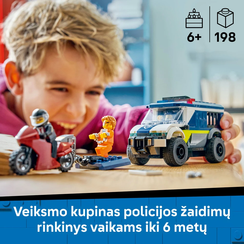 „LEGO® City“ policijos kalinių gabenimo furgonas, konstravimo žaislas, 60479