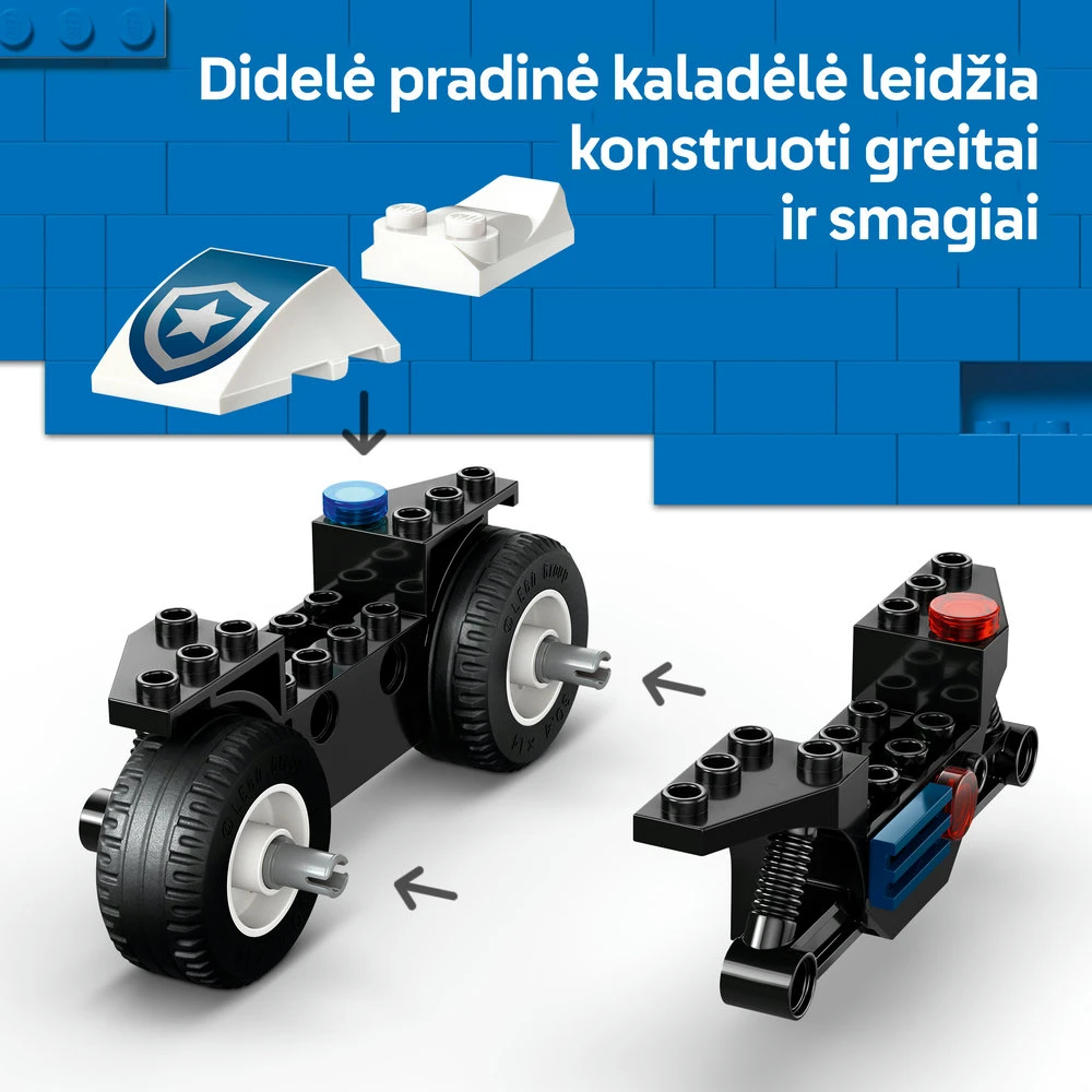 LEGO® City Policijos motociklo gaudynės, rinkinys 60455