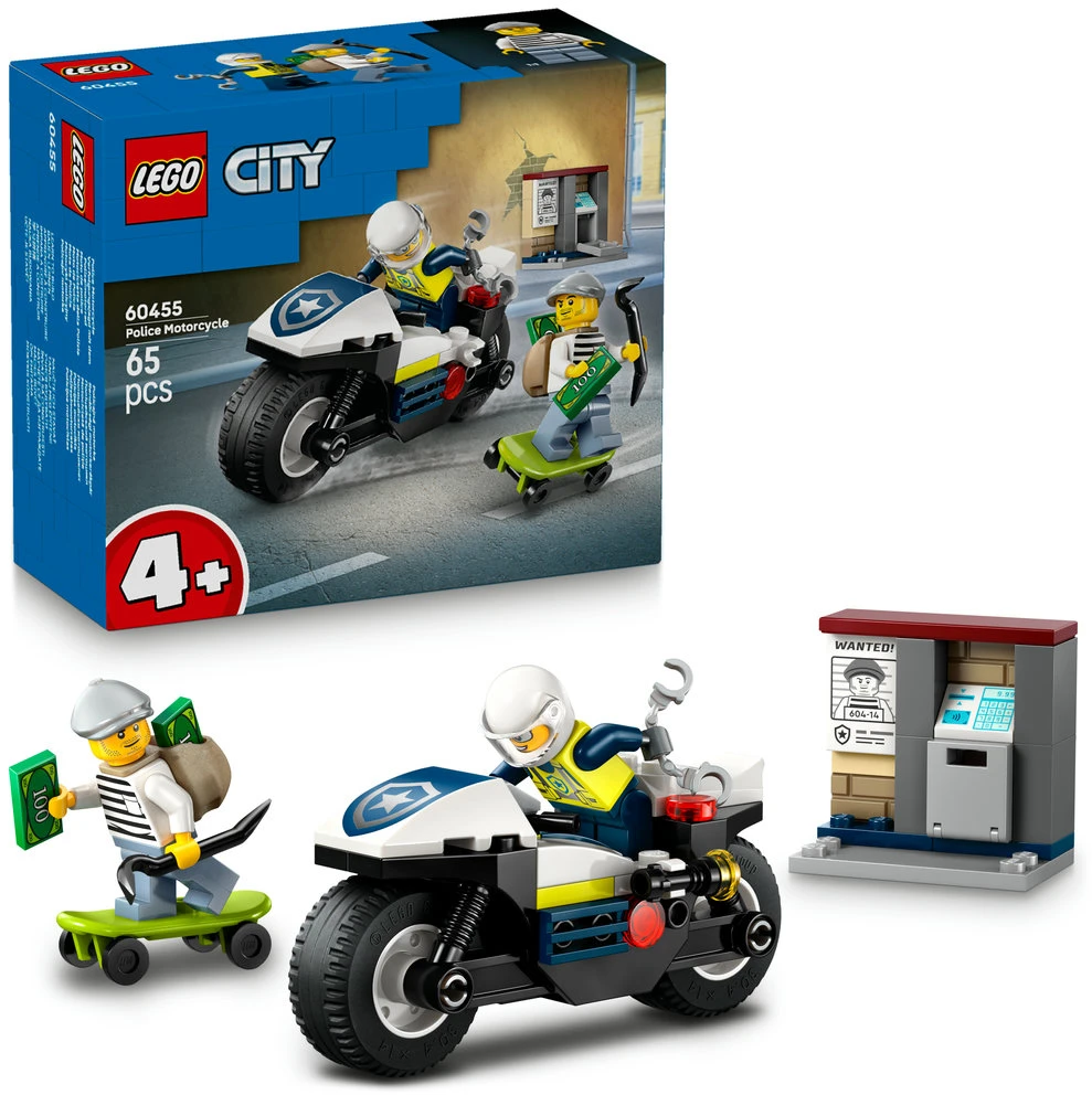 LEGO® City Policijos motociklo gaudynės, rinkinys 60455