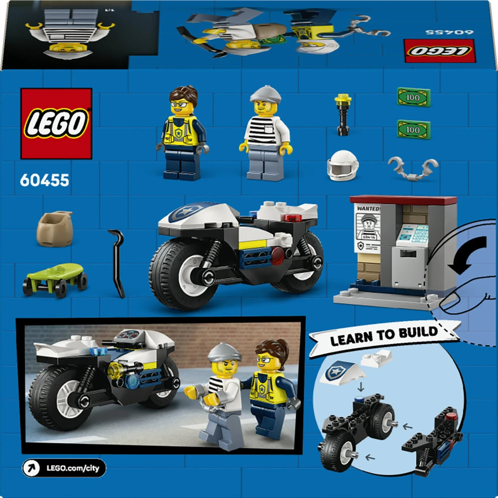 LEGO® City Policijos motociklo gaudynės, rinkinys 60455