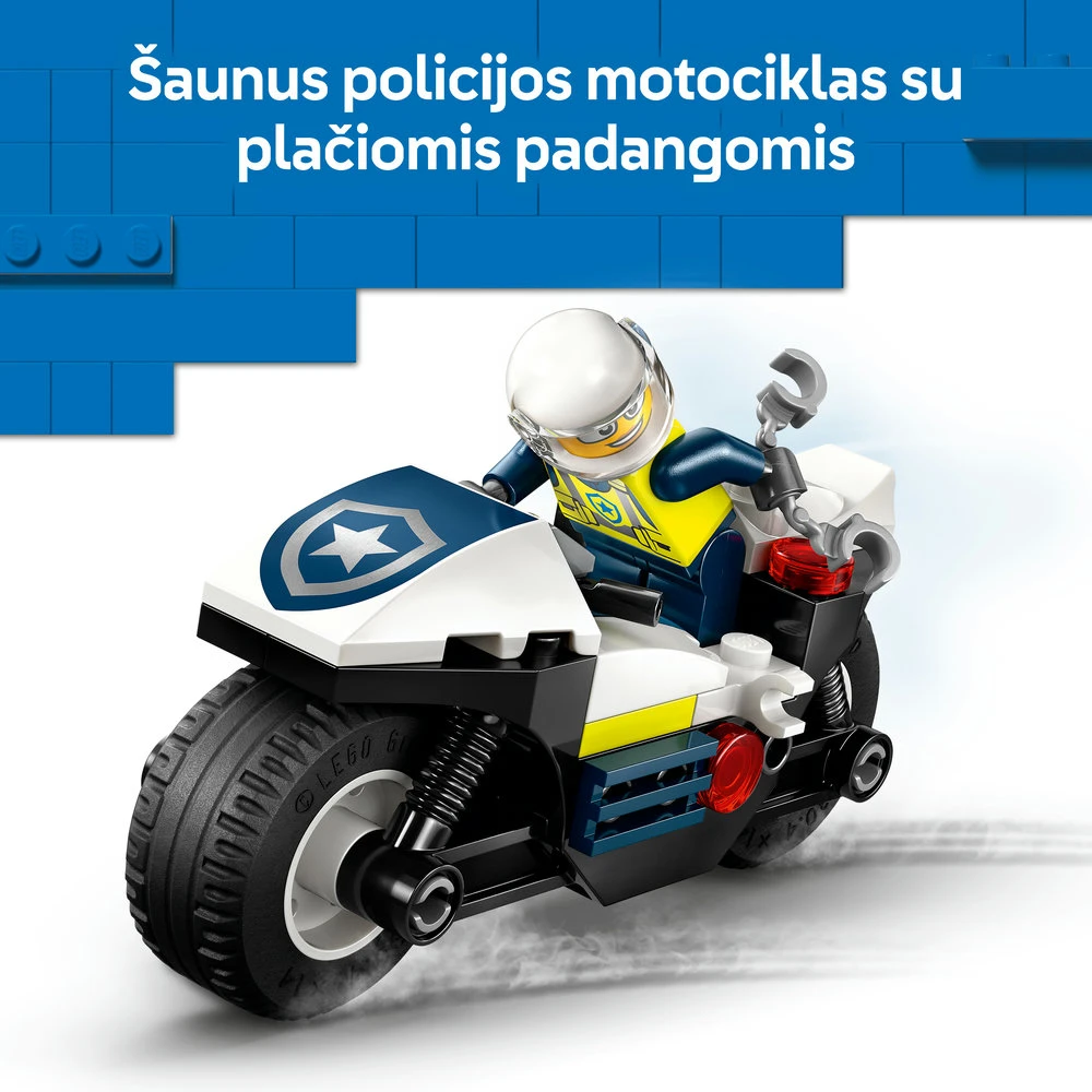 LEGO® City Policijos motociklo gaudynės, rinkinys 60455