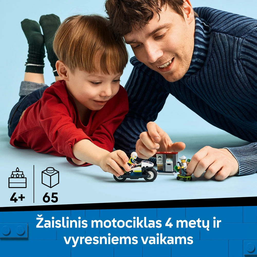 LEGO® City Policijos motociklo gaudynės, rinkinys 60455