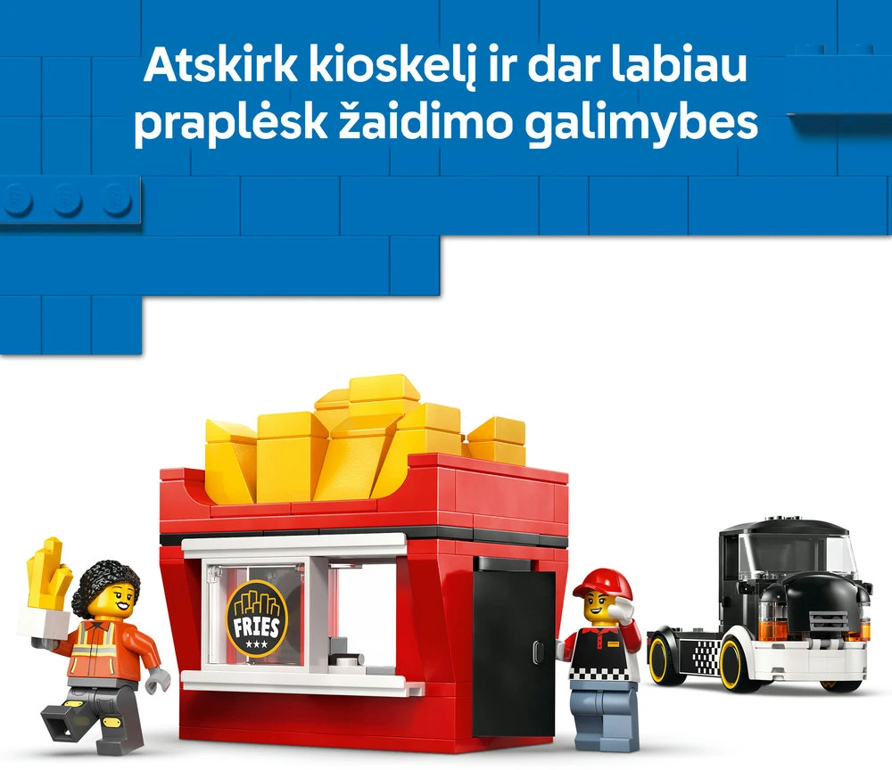 LEGO® City „Ratai“ – bulvyčių furgonas, žaislas, konstravimo rinkinys, 60488