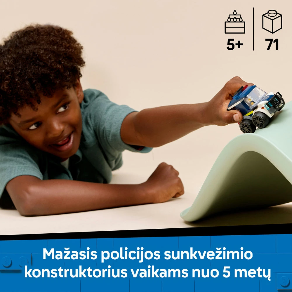 LEGO® City „Ratai“ – policijos sunkvežimis, žaislas, konstravimo rinkinys, 60481