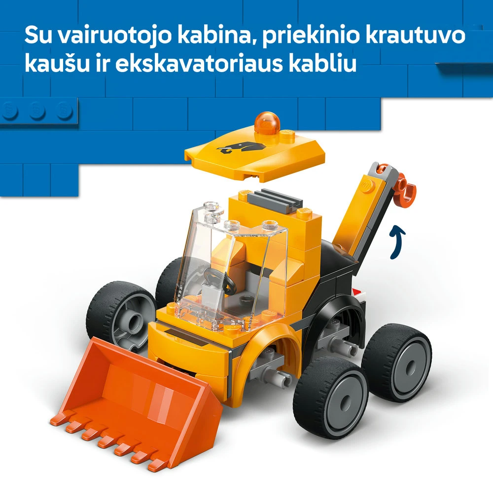 „LEGO® City“ „Ratai“ – statybinis krautuvas, žaislas, konstravimo rinkinys, 60483