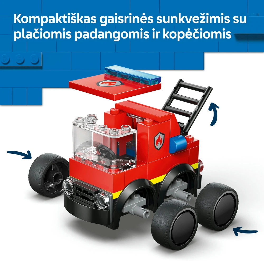 LEGO® City „Ratai“ – ugniagesių sunkvežimis, žaislas, konstravimo rinkinys, 60482