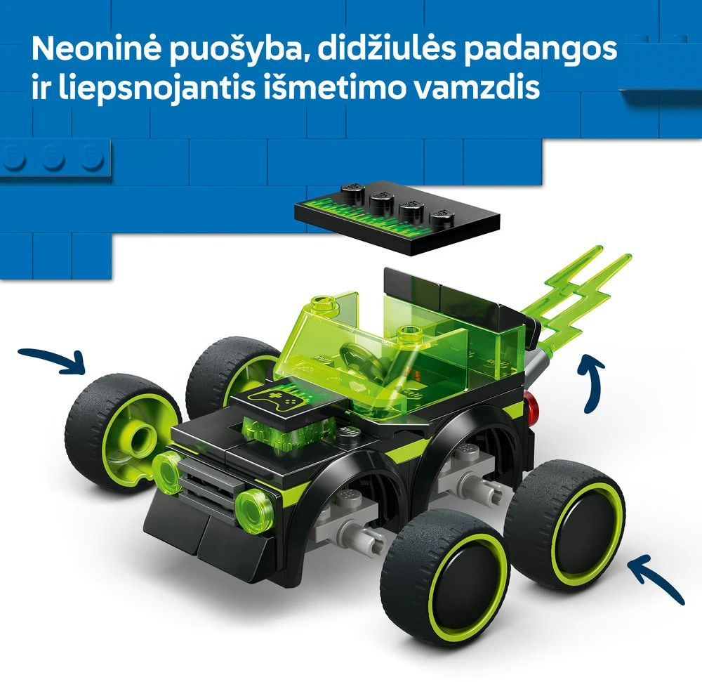 „LEGO® City“ „Ratai“ – žaidimų lenktyninis automobilis, automobilio modelio rinkinys, 60484