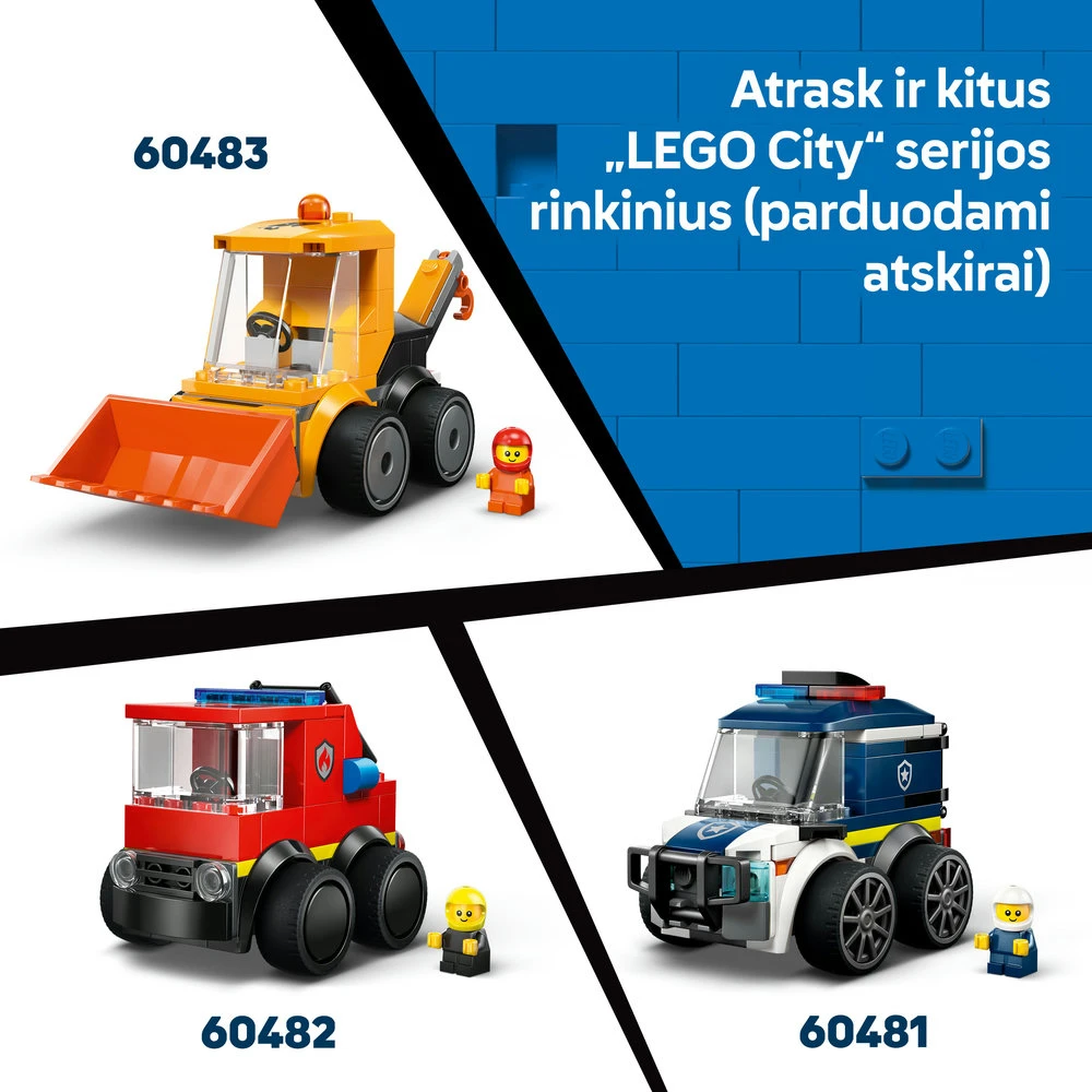 „LEGO® City“ „Ratai“ – žaidimų lenktyninis automobilis, automobilio modelio rinkinys, 60484
