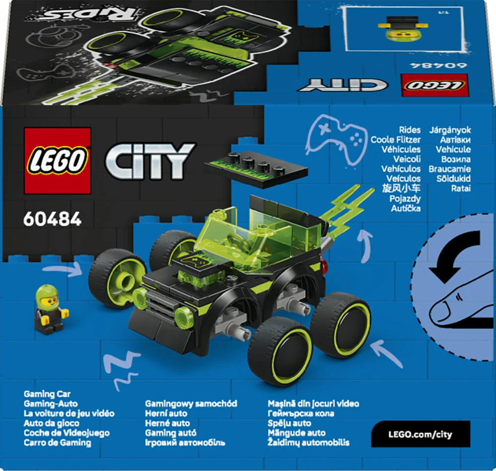 „LEGO® City“ „Ratai“ – žaidimų lenktyninis automobilis, automobilio modelio rinkinys, 60484