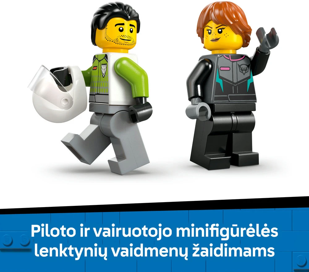 „LEGO® City“ Reaktyvinis lėktuvas prieš automobilį, automobilių ir lėktuvo žaidimo rinkinys, 60489