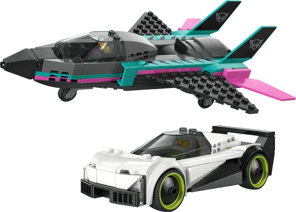 „LEGO® City“ Reaktyvinis lėktuvas prieš automobilį, automobilių ir lėktuvo žaidimo rinkinys, 60489