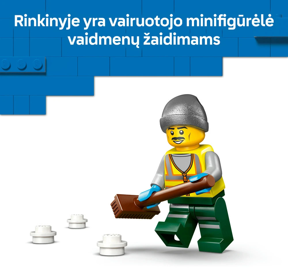 „LEGO® City“ sniego valytuvas, žaislinis sunkvežimis, transporto priemonė su minifigūrėle, 60490